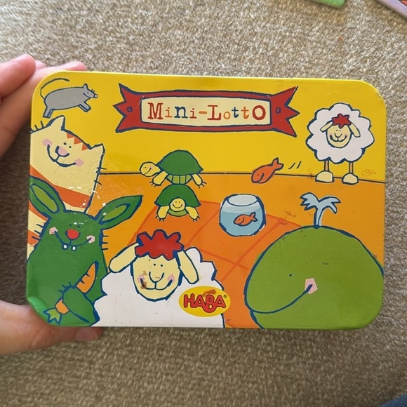 HABA Mini Lotto Number 19 Miniature Travel Tin Set of 4 Bingo From Germany - Picture 11 of 15